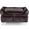 Dama Estate Chocolate flagship handcrafted luxury dog bed with elevated frame – front view