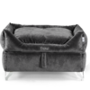 Dama Estate Anthracite flagship luxury dog bed with elevated architectural frame – front view