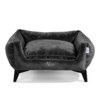 Noa Nest Anthracite Luxury Dog Bed – Front View Noa Nest Anthracite handcrafted luxury dog bed with sculpted legs – front view