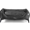 Dama Manor Anthracite Luxury Dog Bed – Front View Dama Manor Anthracite handcrafted luxury dog bed with elevated frame – front view