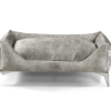 Dama Manor Beige Luxury Dog Bed – Front View Dama Manor Beige handcrafted luxury dog bed with elevated frame – front view